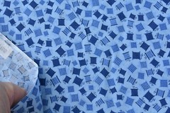 By 1/2 Yd, Vintage, Blue Thread-Spools-Light-Blue Quilt Cotton, Jo-Ann, EB67