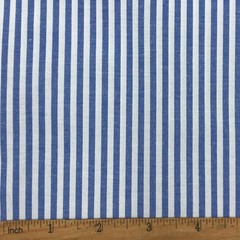 1/8″ Blue and White Striped Fabric, Summer Weight Polycotton 57″ W x 36″ L