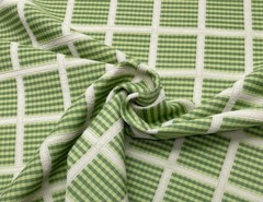 BALLARD DESIGN HAMILTON GREEN InsideOut® CHECK STRIPES FABRIC BY THE YARD 55″W