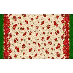 Christmas 60 ” Wide Poinsettia Double Border on Cream 100% Cotton Fabric Price p