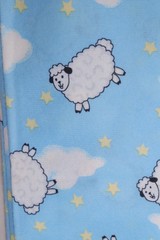 108″L x 44″W Jaftex Fabric White Puffy Sheep on Blue Stars Clouds Soft Blend