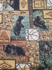 Lot of 4.5 Yards Black Bear Mountain Cotton Fabric