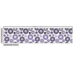 Ambesonne Purple And Black Fabric By Yard, Scattered Round Big And Small