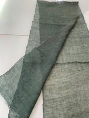 Antique Japanese BORO Indigo Kaya Mosquito Net Fabric Faded Asagi Blue Long