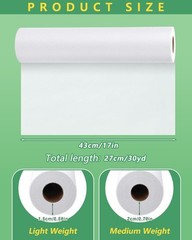 Medium Weight Fusible Interfacing Fabric 17″ x 30yd – Iron-On Non-Woven for Sewi