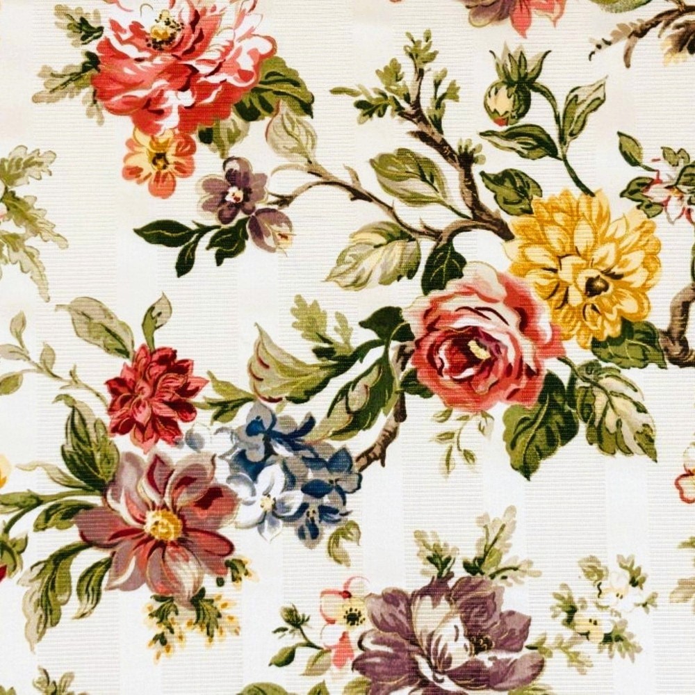 Vintage Mill Creek Cottage Core Floral GARDEN Cotton Drapery Pillow Fabric BTY