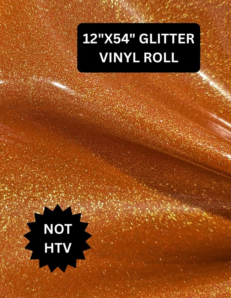 Orange Glitter faux leather vinyl 12″ x 54″ rolls sewing embroidery purses