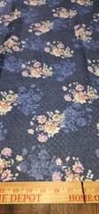Wool Blend Floral Printed Thick Winter Spun Soft Fabric 45”W Sold BTY Navy