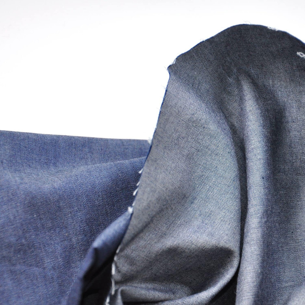 Indigo Blue 5.0 Oz 100% Cotton Denim Chambray Fabric,56 Inches Wide, by the Yard
