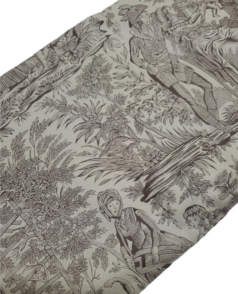 French General Fabric Toile Taupe Cotton Moda Sew Quilt Craft New FAT QUARTER