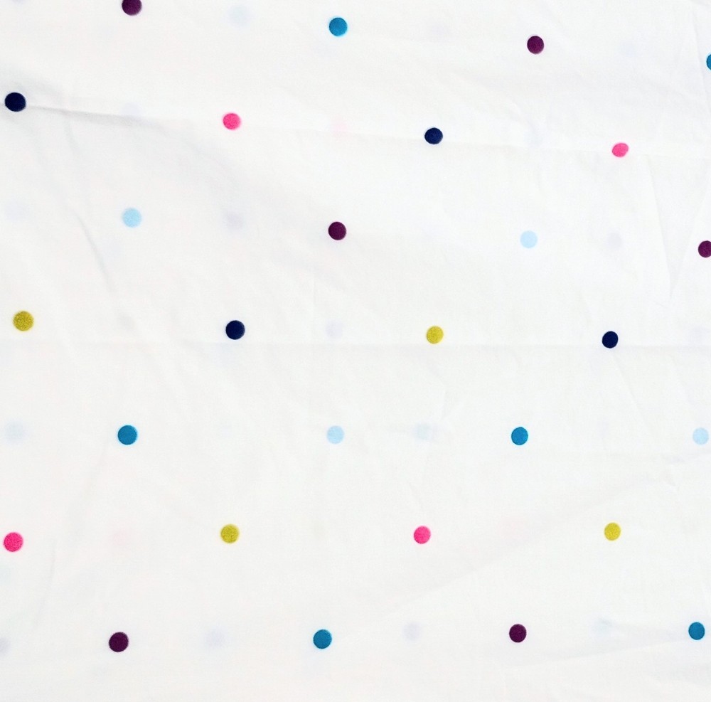 White Multi Colored Polka Dot Fabric-Cotton-Single Sided-36″ x 78″-1+yard