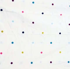 White Multi Colored Polka Dot Fabric-Cotton-Single Sided-36″ x 78″-1+yard