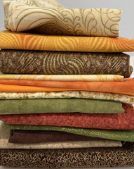Cotton Quilting Fabric Lot Earthy Tones Earthtone Brown Orange Green Tan 13 Pc