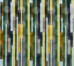 DESIGNTEX FINSBURY VELVET GREEN MODERN GEOMETRIC FABRIC BY 1/2(0.5) YARD 50″W