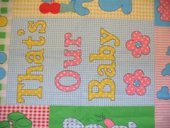 PRINCESS Fabric Panel THAT’S OUR BABY 44 X 36″ ready for you to finish blue