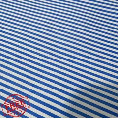 Hasoar Blue Stripe Cotton Fabric Cut by Yard