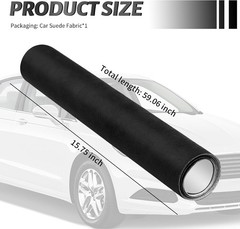 Suede Car Wrap Interior Vinyl, Self-Adhesive Interior Covering Dash Steering