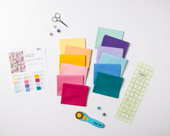 Beginner Lap Throw Quilt Kit 40.5X56.5 Inch Halfsquare Triangle Rainbow