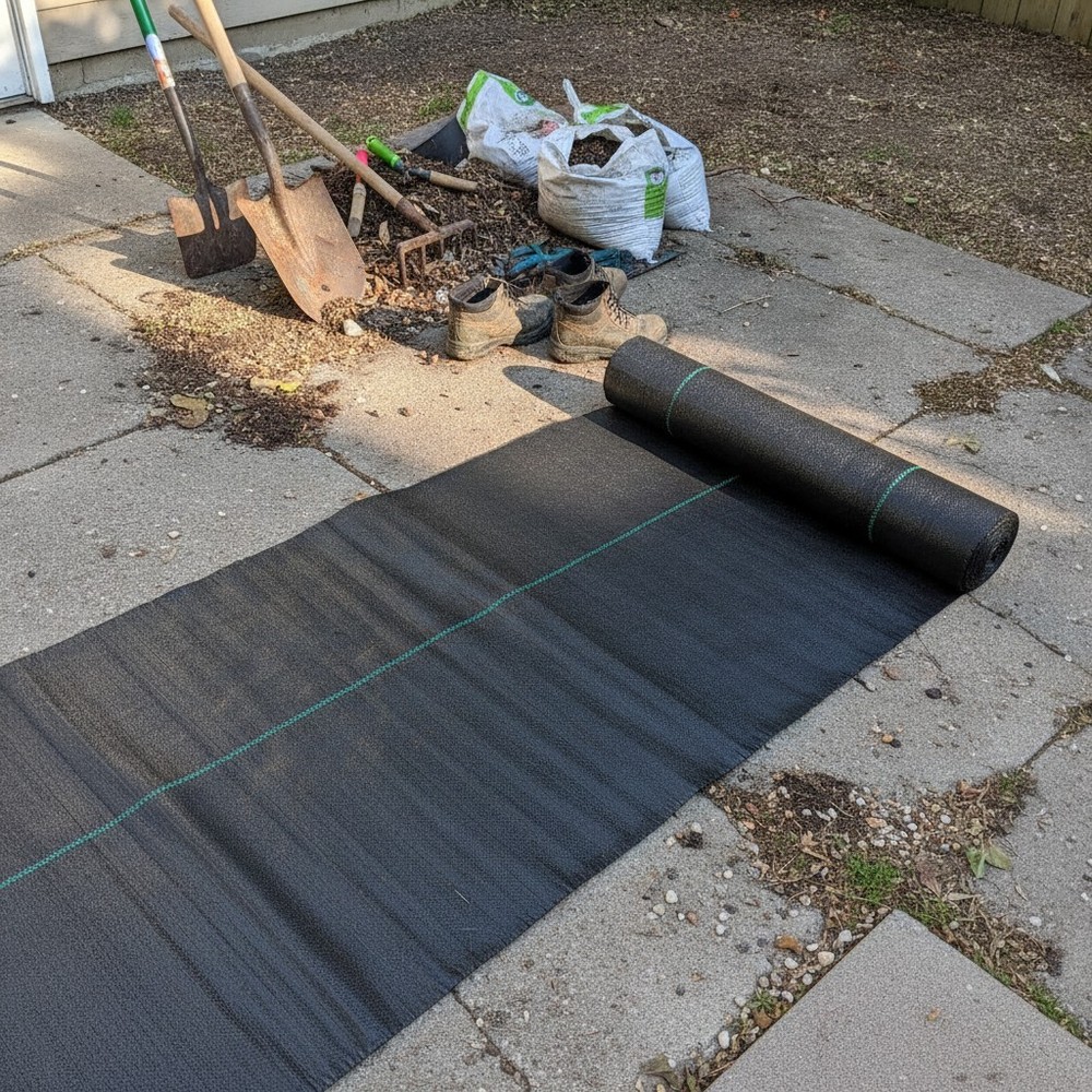 Professional 4ft x 50ft Weed Barrier Fabric – Easy Setup & Moisture Retention