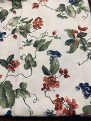 New Waverly Fabric Remnant Orchard Trail 57 X 36 (1.58yard) Grape Berries Vtg 90