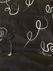Midnight Blue Iridescent Silk Taffeta Fabric 60” X 80” With 3 D Details