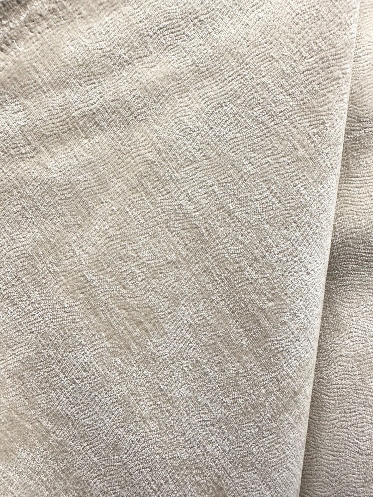 IVORY BEIGE Chenille Velvet Upholstery Drapery Fabric (56 in.) Sold By The Yard