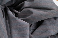 Vintage Mario Zegna Fabric 2.6m 100% Wool Made in Italy Red Stripe