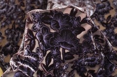 2.6 yd/ Vintage Mulberry Silk Velvet Devore Fabric Luxury Uzbek Oriental Textile