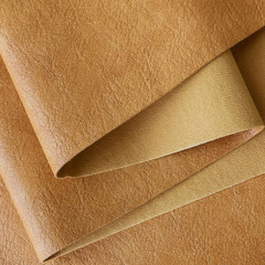 | Light Brown Faux Leather Fabric by Separated Yard, Marine Vinyl Fabric for Cra