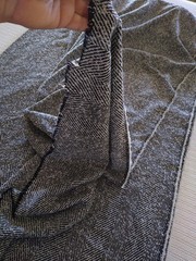 wool blend fabric 5+ yards LARGE HERRINGBONE TWEED black white 60 wide material