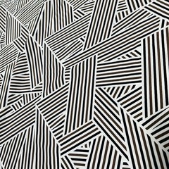 18″ long / LonBlack & White Lines Distorted Fabric Stretch Spandex for Swimwear