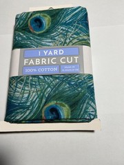 David Textiles 1 Yard Fabric Cut !00% Cotton Peacock Feathers 36 x 44 in