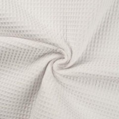 100% Cotton WAFFLE Honeycomb Pique Fabric Material OPTICAL WHITE
