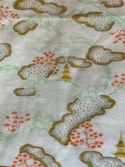 Japan 1960s Cotton Knit Fabric Double Thickness Reversible 30×30″ EXCELLENT