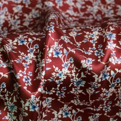 1 Yard Retro Floral Fabric For Dress Shirt Scarf DIY Charmeuse Satin Material