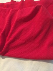 Waffle texture nylon polyester lycra blend swimsuit fabric-solid red 40″ x46″