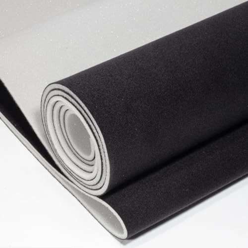Suede Auto Headliner Fabric with Foam Backing – Tube 122″ L × 60″ W Black