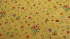 Spring Into Spring Cotton Fabric Pat Yuille for MMFab Yellow Fun Flowers 33 x 54