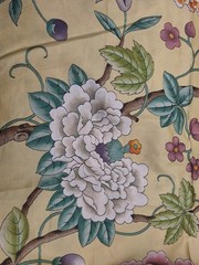 3 yd Kaufmann Large Floral Fabric Cotton Upholstery Weight 55 inches wide Yellow