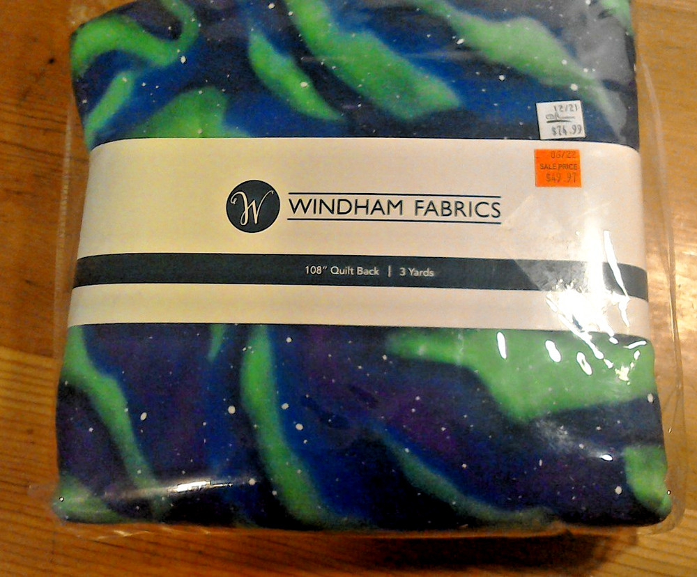 108″ Northern Lights Quilt Backing Fabric (3 yards): New In Package