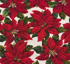 Red Poinsettia Cotton Fabric 12″ x 54″ Crafts Quilting Holiday Decor