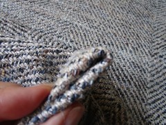 Brunschwig Fils Herringbone SARADA Texture Tan Brown Blue Upholstery Fabric 18+Y