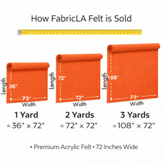 FabricLA | Acrylic Felt Fabric | 72″ Wide 1.6mm Thick | Soft Craft Felt Sheets