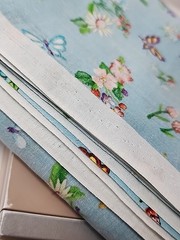 MMFab Blue Floral Butterfly Print Cotton Quilting Sewing Fabric 44″ X 5.1yds