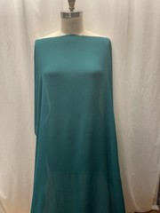 100% Crinkled Silk Double Georgette Dark Teal Exquisite Fabric 2 Yds Long 52″ W