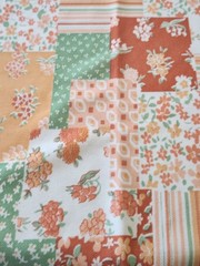 2 Piece VTG Unused Poly Floral Patchwork Print Material Stretch Lots Of Goodness