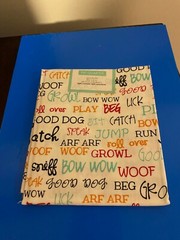 BRAND NEW CREATE IT 100% COTTON DOG WORDS PRECUT SEWING AND CRAFT FABRIC 18X21