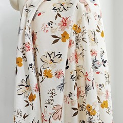 Floral Silk Cotton Blend Fabric Retro Shirt Dress Material Mulberry Silk Cotton