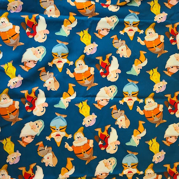 Disney Seven Dwarves Cotton Fabric Dwarf Toss 42”x46” Snow White