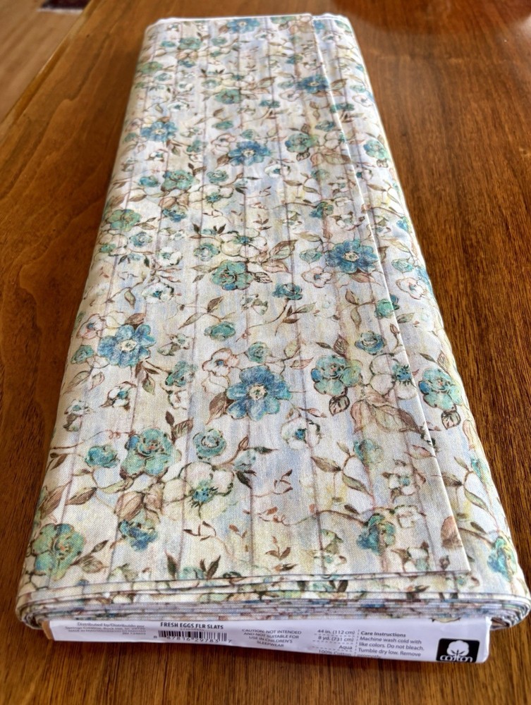 Cotton Steele Creek Fresh Eggs Floral Slats Fabric Botanical 8 Yards X 44″ Bolt